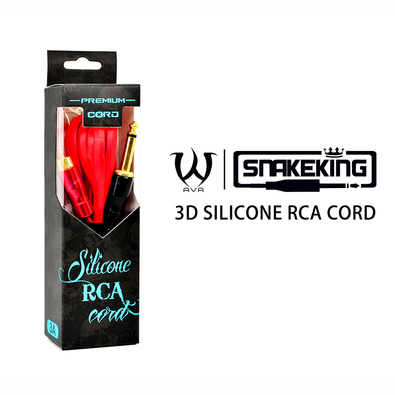 SNAKE KING 2.4m Silicone Tattoo RCA Cord Red